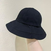 Jesen Žene Panama kašika Hat Ljetni modni KPOP Bob pamuk crna plaža sunčeva šešira Sklopivi široki rub