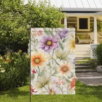 Cvjetno dobrodošlo okupacija 12 × Mala vertikalna dvostrana sezonska vanjska dekor za dvorište za dvorište