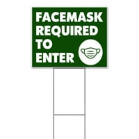 Facemask potreban za unos znaka dvorišta, uključuje metalni stup