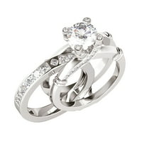 Mnjin u kreativnom kombiniranom prstenu sa cirkonom i svestranim modnim prstenom srebrnim 5