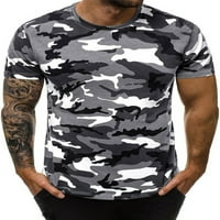 Sanviglor Muškarci Ljetni vrhovi Camuflage Print bluza Crew Crt The Majice Casual Tee Majica Fitness