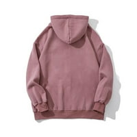 Zip up hoodie mens jesen zimski slobodno vrijeme Plus Plus size Solid Color Labavi kapuljač s dugim