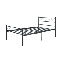 Jednokrevetni okvir za jednu metalni krevet u crnom boju za odrasle i djecu koja se koristi u spavaćoj