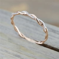 GOFJ Ženski prsten upleteni oblik Rhinestone umetnuli legura, nakit prstena za prste za angažman za