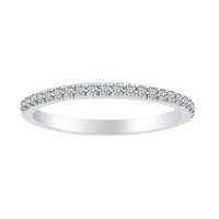 0. Carat okrugli oblik bijeli prirodni dijamant napola vječni vječni vjenčani prsten 18K čvrsta bijela