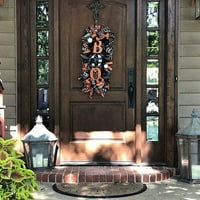 Waroomhouse Halloween Swag vijenac - Fall Garland ulaznih vrata Viseći trijem Potpisan vijenac za kućni odmor Dekor