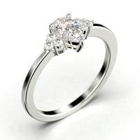 Zasljepljujući minimalistički 1. karatni kruški izrez pristupačni prsten, dijamantski moissan zaručnički