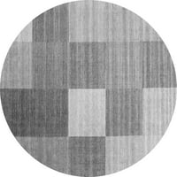 Ahgly Company Zatvorena okrugla kariranija siva moderna prostirki, 3 'krug