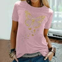 Azrian Plus sizene bluze Ženska majica Tees Funny Slatka majica s kratkim rukavima Šamska majica za