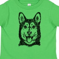 Inktastični sibirski husky Sketch portret poklon mališani majica majica ili mališana
