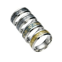 Ušteda pad do 50% popusta na prsten od titanijumskih zmajnog prstena sa zlatnim zmajem od nehrđajućeg