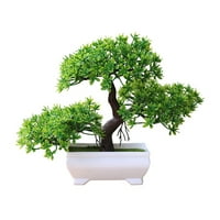 Umjetni Bonsai Tree, realistično stablo smreke za kućni stol uredski stol kupaonica s kapice za spavaću
