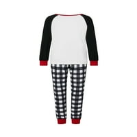 Amiliee božićne pidžame za obiteljske dugih rukava od raglanske majice plaćene hlače za odmor za spavanje