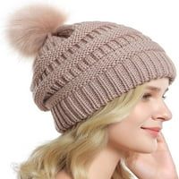 Ženska moda Držite tople zimske kape pletene vunene kotmice ružičaste ružičaste boje
