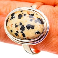 Dalmatinska jasper prstena veličine 11. - Ručno rađena boho vintage nakit zvona100999