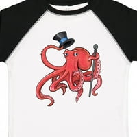 Inktastična formalna hobotnica s gornjim šeširom i trskom poklonom dječakom majicom ili majicom za djecu