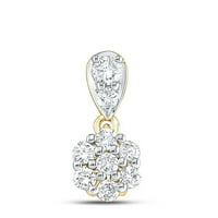 Dijamantna ponuda 10KT Žuta zlatna žena Okrugli dijamant cvijet cvijet klastera CTTW
