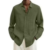 Mafytytpr Majice majice ispod $ veliko i visoki modni man poklopcijski ovratnik dugih rukava majica