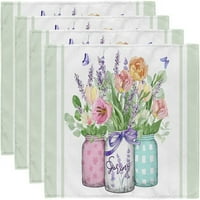 Flower Vase Spring PlaceMats Set zelene ljetne prostirke za stolove Seoska kuća Rustikalna kuća za odmor