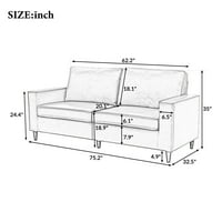 Modern stil sjedišta, PU kožni tapecirani kauč s drvenim nogama, udobne kaučne stolice s naslonima za