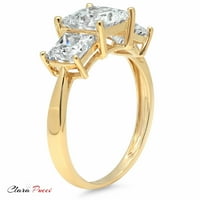 2.62ct princeza Clear Wisty Moissine 18K žuta zlatna godišnjica Angažovanje kamena prstena veličine