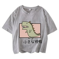 UUBLIK Valentines Odeća za žene O-izret Casual kratkih rukava Dinosaur Print majice Top bluze