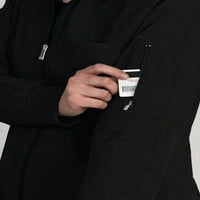 MEDGEAR ženske jakne od ljiljana sa punim patentnim zatvaračem i rebrastim manžetama, crna, xl