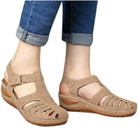 Umfun Woman sandale Ljetne modne zatvorene nožne sandale casual sandale ravne pune boje cipele sa punim