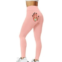 Fabiurt ženske sportske hlače hlače ženske tiskane visoke čvrsto učvršćujuće sportske fitness breskve