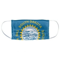 Zastava države Južna Dakota 1-slojna za višekratna maska ​​za prekršaj za višekratnu upotrebu, Unisex