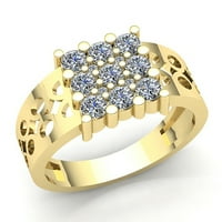 Pravi 1CTW okrugli rez dijamant muški godišnjički angažman za angažman prstenasto 14k ruža, bijelo ili