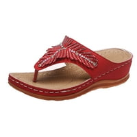 Kućne platforme sandale žene - novi povremeni ravni kombiniranje na ljetnom tromenu ženske sandale crvene
