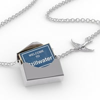 Ogrlica za zaključavanje znak Dobrodošli u Stillwater u srebrnom kovertu Neonblond