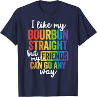 Drvo Smiješna pride Košulja LGBT saveznika Bourbon Right Friends Majica