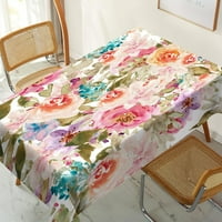 Drvo rustikalni stil Pravokutni stol zatvoren vanjski cvjetni ispis Tkanina stolnjak proljeće Ljetni