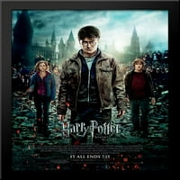 Harry Potter i Smrtni Hallows II Veliki crni drveni okvir Framed Rent Movie Movie Art Art