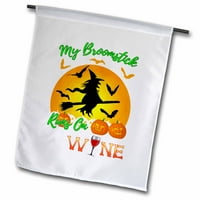 Moja metla trči na vino smiješno Halloween leteći vještica zastava FL-322559-1