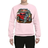 Divlji Bobby, vintage vruće šipke stari garažni automobili i kamioni unise grafički džemper, svijetlo
