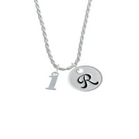 Delight nakit silvertonski broj - - silvertonska skriptanicni disk - R - ogrlica od šarma, 20 + 3