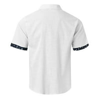 Velika košulja T66 ovratnik Press Beach Holiday Majica Kratki rukav Cardigan Majica Mens Gumb Contrast