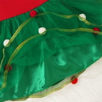 Youmylove haljine za djevojčice Djevojke Djevojke s dugim rukavima Božićno drvce otisnuta mreža od tulle