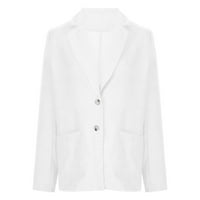 Cardigan za žene lagana čvrsta otvorena prednja dugačka bluza odijelo od labavog vrhova bijela m