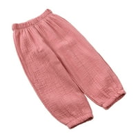 Toddler Boys Girls Dvostruke pamučne pamučne pamučne pamuke Tanki stil cvjetovi Anti-komartne hlače