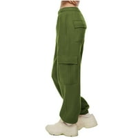 Teretne pantalone za žene sa džepovima Žene Ležerne pantalone High Squik navlaka sa više džepovima dugačke