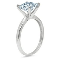 1. CT briljantna princeza Clear Simulirani dijamant 14k bijeli zlatni pasijans prsten sz 7