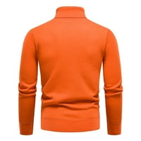 Stalni muški prsluk muški džemper s visokim vratom Duks od pune boje tanka džemper narančasta L