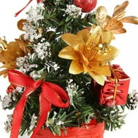 Artificalno lažno mini božićno drvce za kućnu kancelarijsku spavaću sobu dnevni boravak, štand sa poklonima ukrasima ukrasa