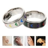 Modni LGBT prsten LGBT prstenovi lezbijski prsten ukrasni ravni prsten prsten zvona LGBT Rainbow prsten