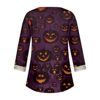 Duks Halloween za žene Ženske žene Fals Fashion Ženska bluza Ležerne prilike labave majice Rukovni čipke