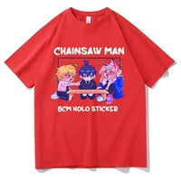 Jhpkjjapanese anime motorna pila Man majica Muški crtani vintage labavi majica Muškarci Žene Manga Denji